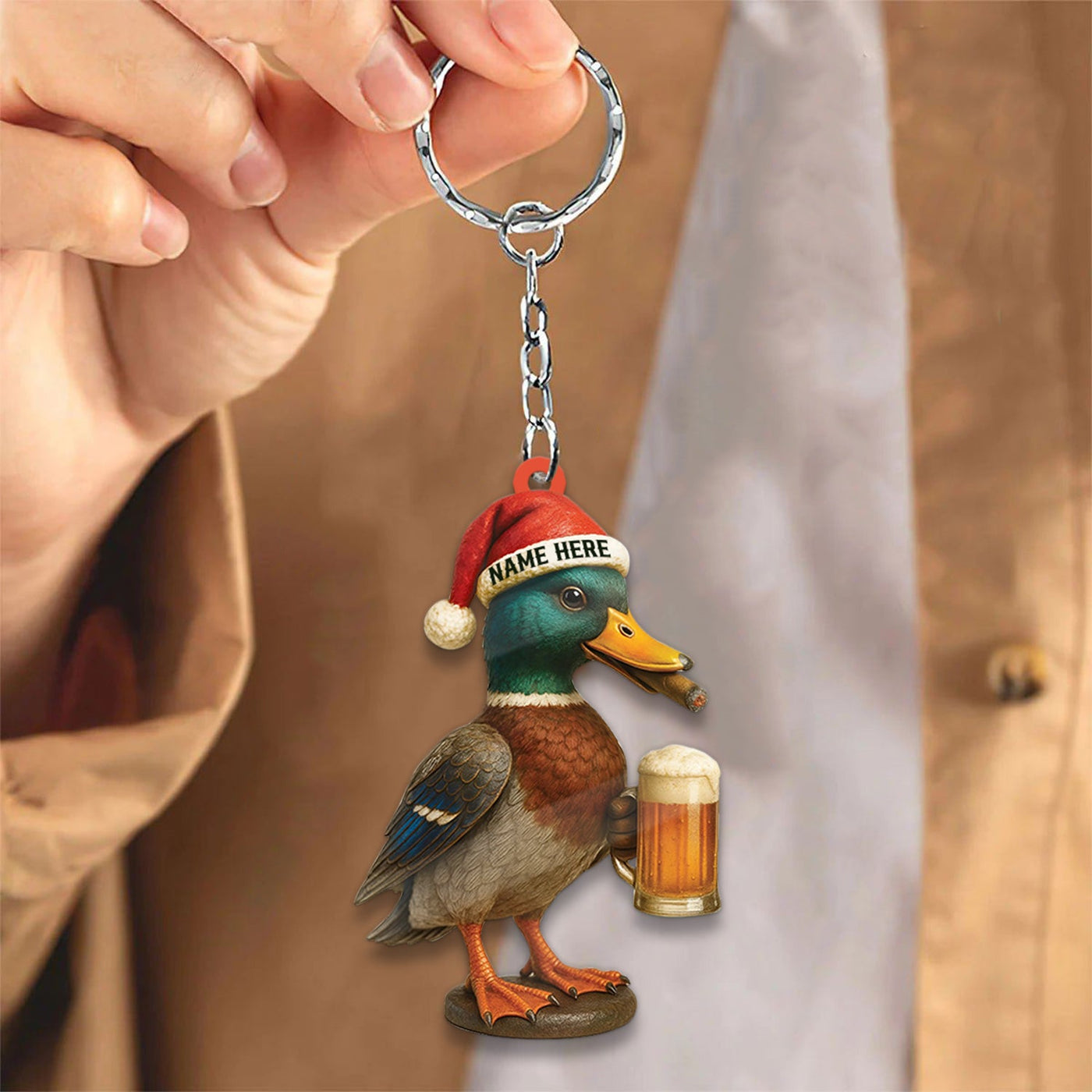 Blisscorners Personalized Mallard Duck Christmas Acrylic Ornament Custom Name Holiday Decor for Hunters & Nature Lovers LM0110