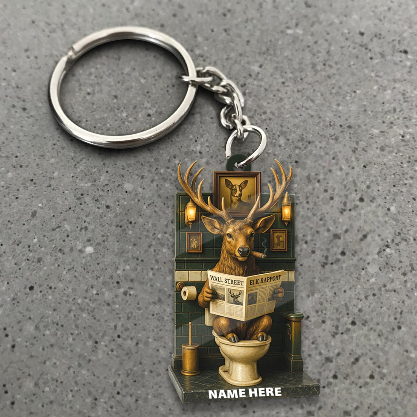 Blisscorners Personalized Acrylic Deer Bathroom Christmas Ornament - Funny Personalized Holiday Decor for Hunters & Wildlife Lovers LM0110