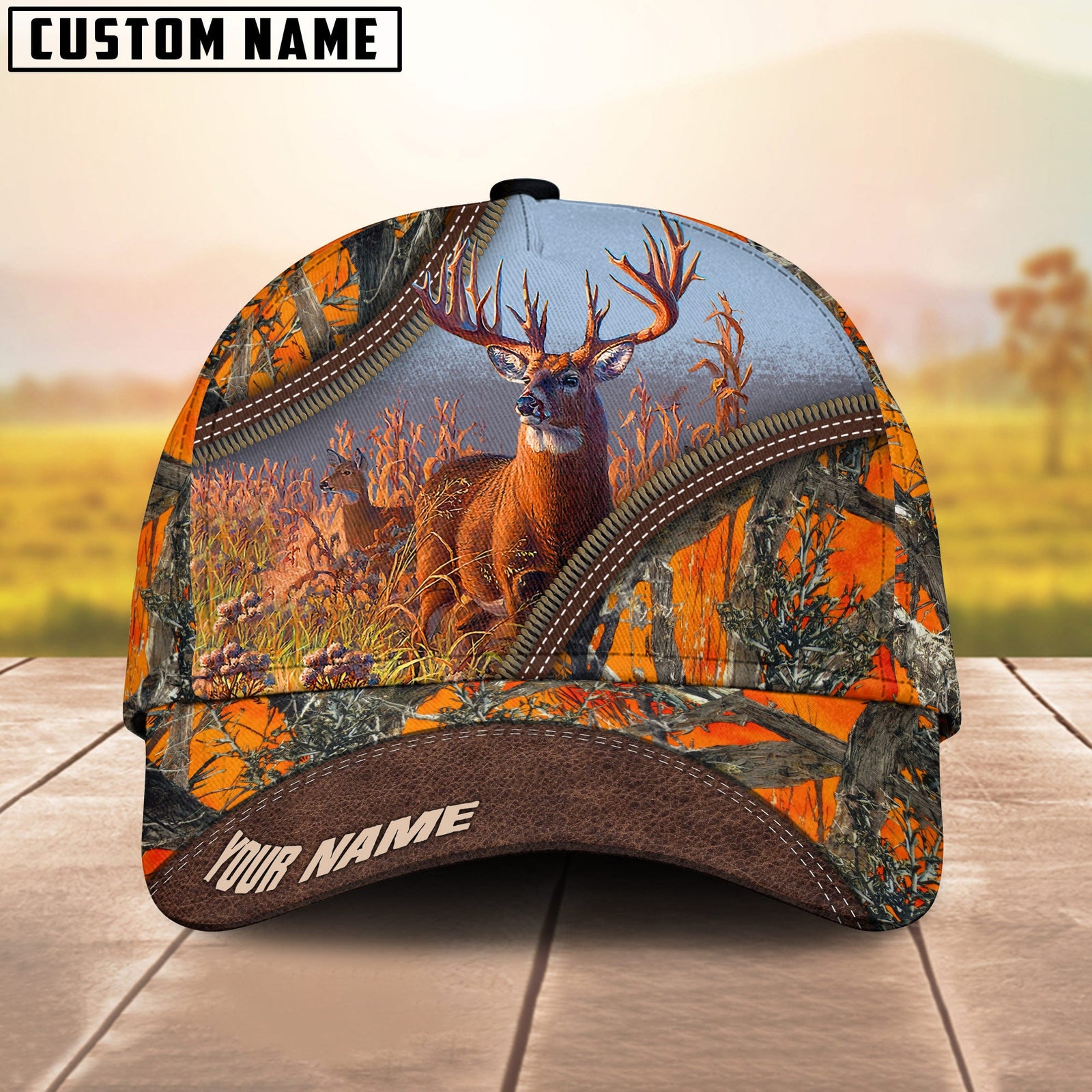 Blisscorners Deer Hunting Camouflage and Outdoor Scenery Multicolor Personalized Cap
