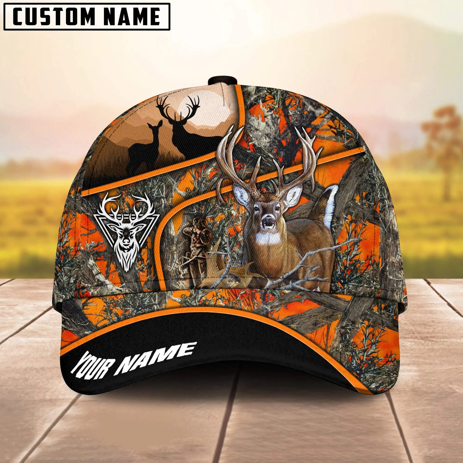 Blisscorners Deer Hunting in Forest Multicolor Option Personalized 3D Cap