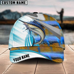 Blisscorners Marlin Fishing Blue Water Fish Skin Customized Name 3D Cap