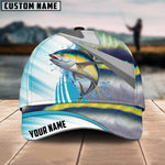 Blisscorners Tuna Fishing Blue Water Fish Skin Customized Name 3D Cap