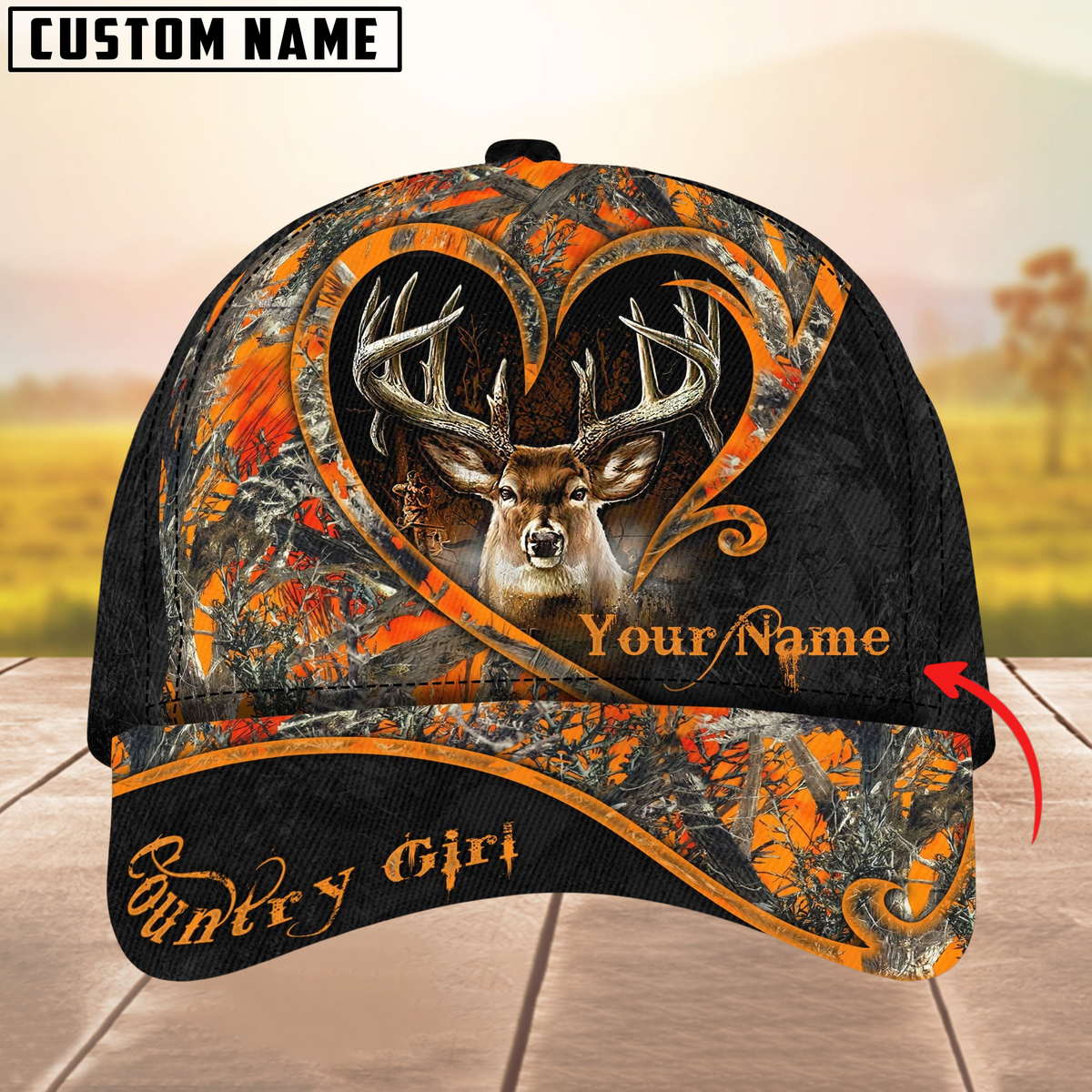 Blisscorners Deer Hunting The Best Love Deer Country Girls Pattern Multicolor Personalized Name 3D Cap