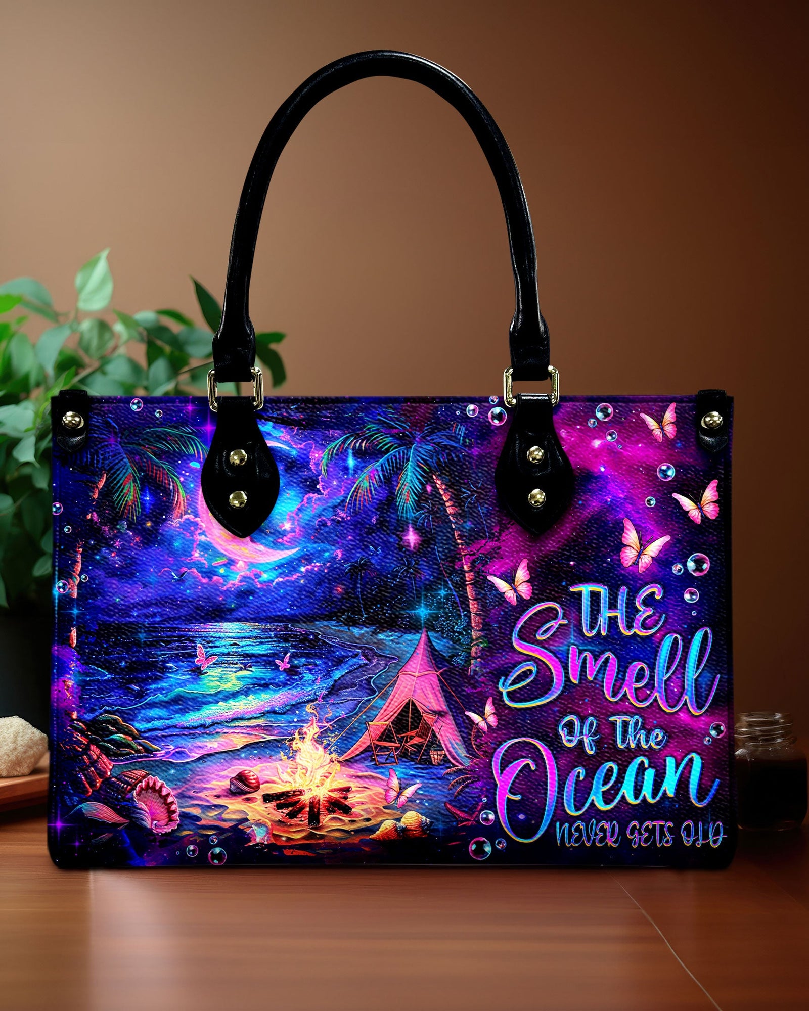 BLISSCORNERS THE SMELL OF THE OCEAN LEATHER HANDBAG