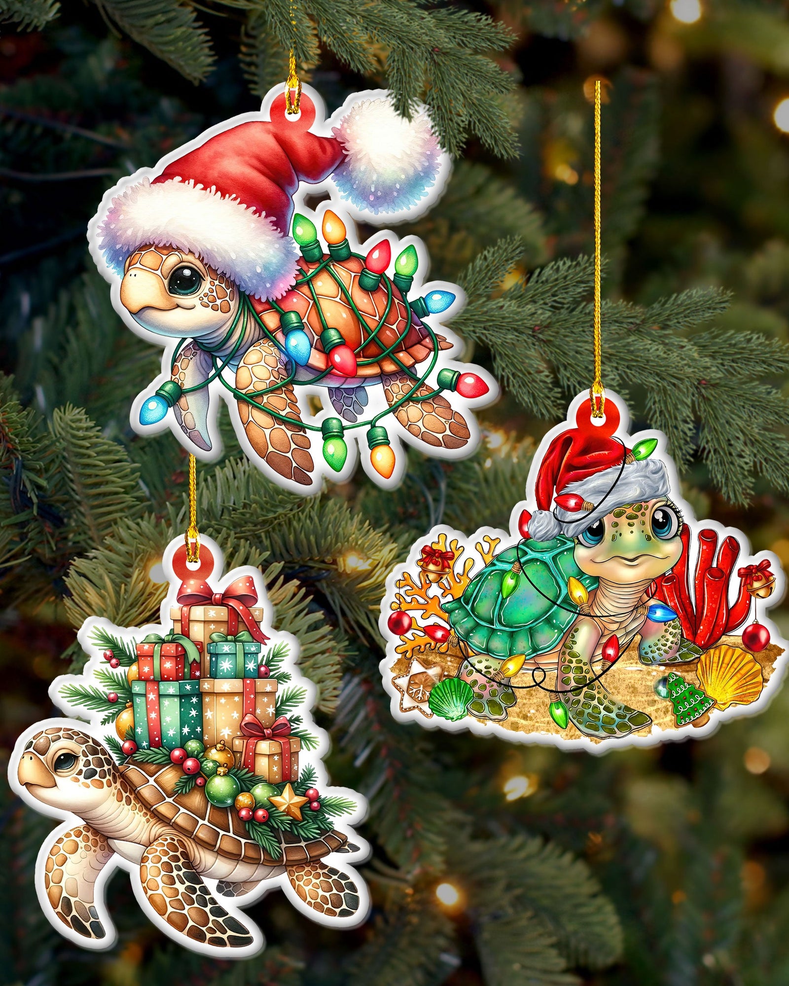 BLISSCORNERS TURTLE CHRISTMAS ORNAMENT