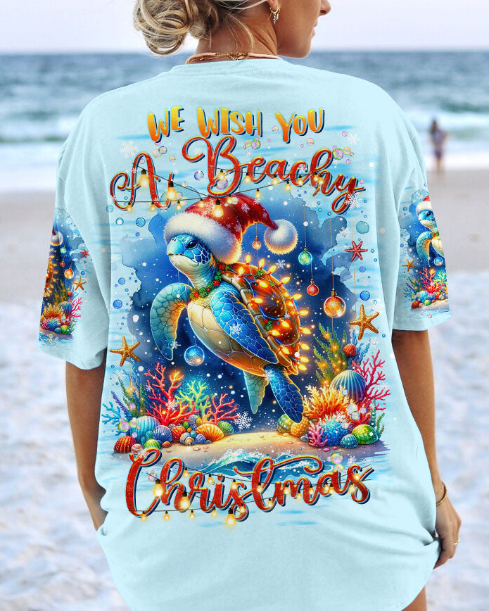 BLISSCORNERS WE WISH YOU A BEACHY CHRISTMAS TURTLE ALL OVER PRINT