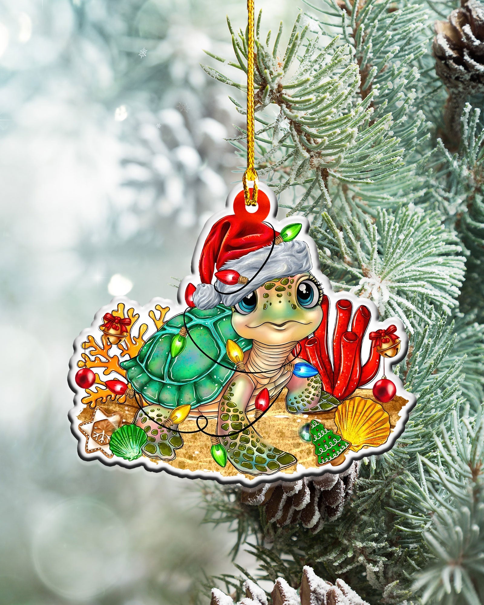 BLISSCORNERS TURTLE CHRISTMAS ORNAMENT