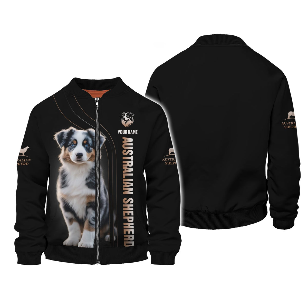 Blisscorners Australian Shepherd Puppy Custom Name 3D Shirt Gift For Dog Lovers