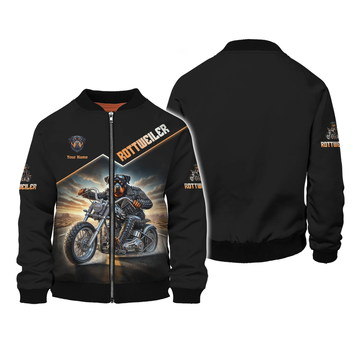 Blisscorners Rottweiler Drive Motorcycle Custom Name 3D T-Shirts Gift For Dog Lovers