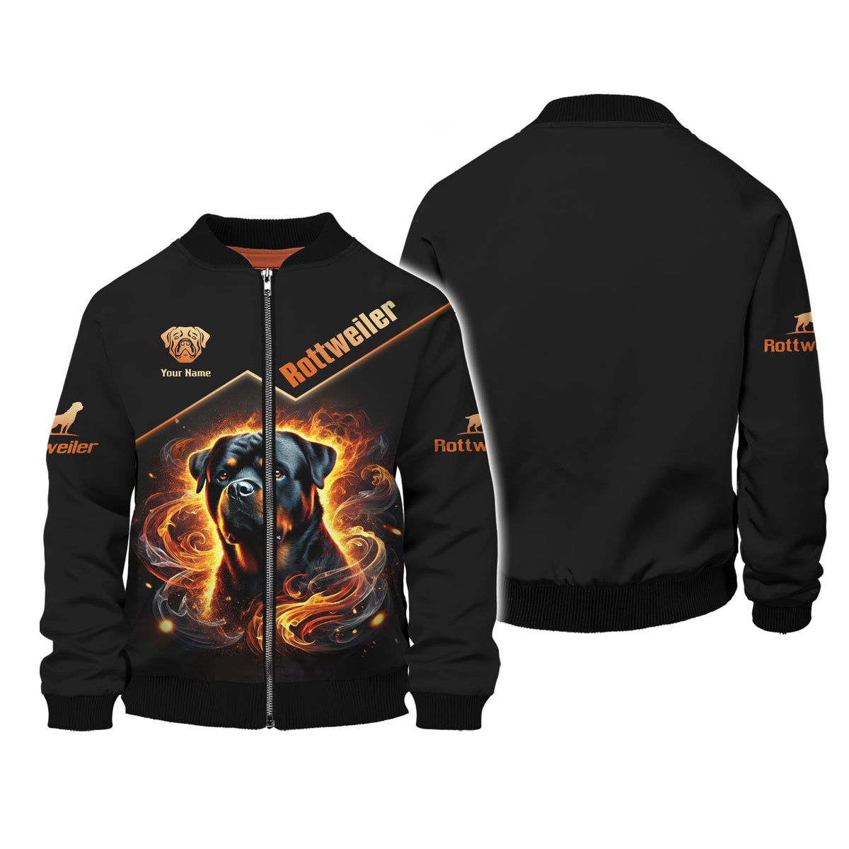 Blisscorners Rottweiler With Fire Custom 3D Shirt Gift For Dog Lovers