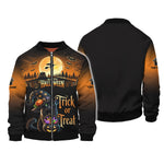Blisscorners Black Cat Halloween Custom Name 3D Shirt Trick Or Treat Shirts Gift For Halloween Lovers