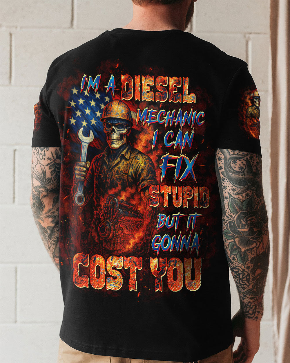 BLISSCORNERS I AM A TRUCKER SKULL ALL OVER PRINT