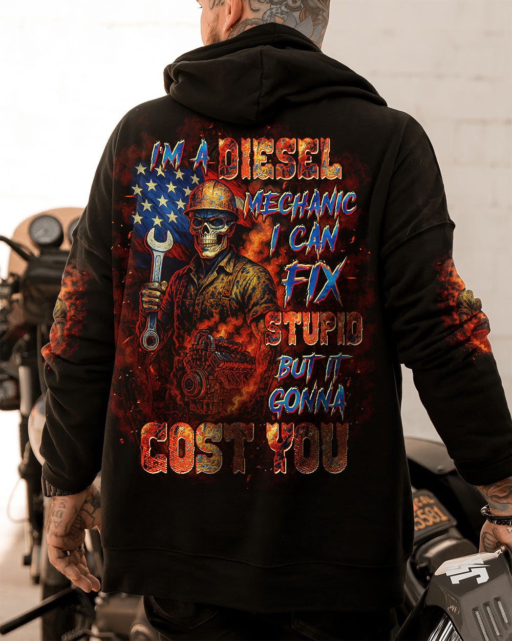 BLISSCORNERS I AM A TRUCKER SKULL ALL OVER PRINT