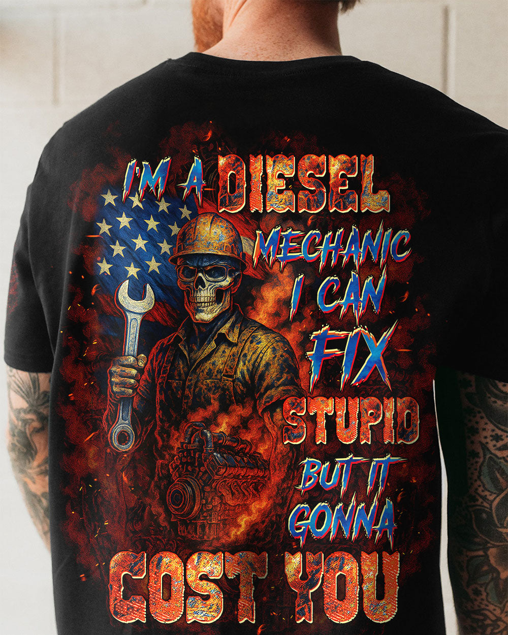 BLISSCORNERS I AM A TRUCKER SKULL ALL OVER PRINT