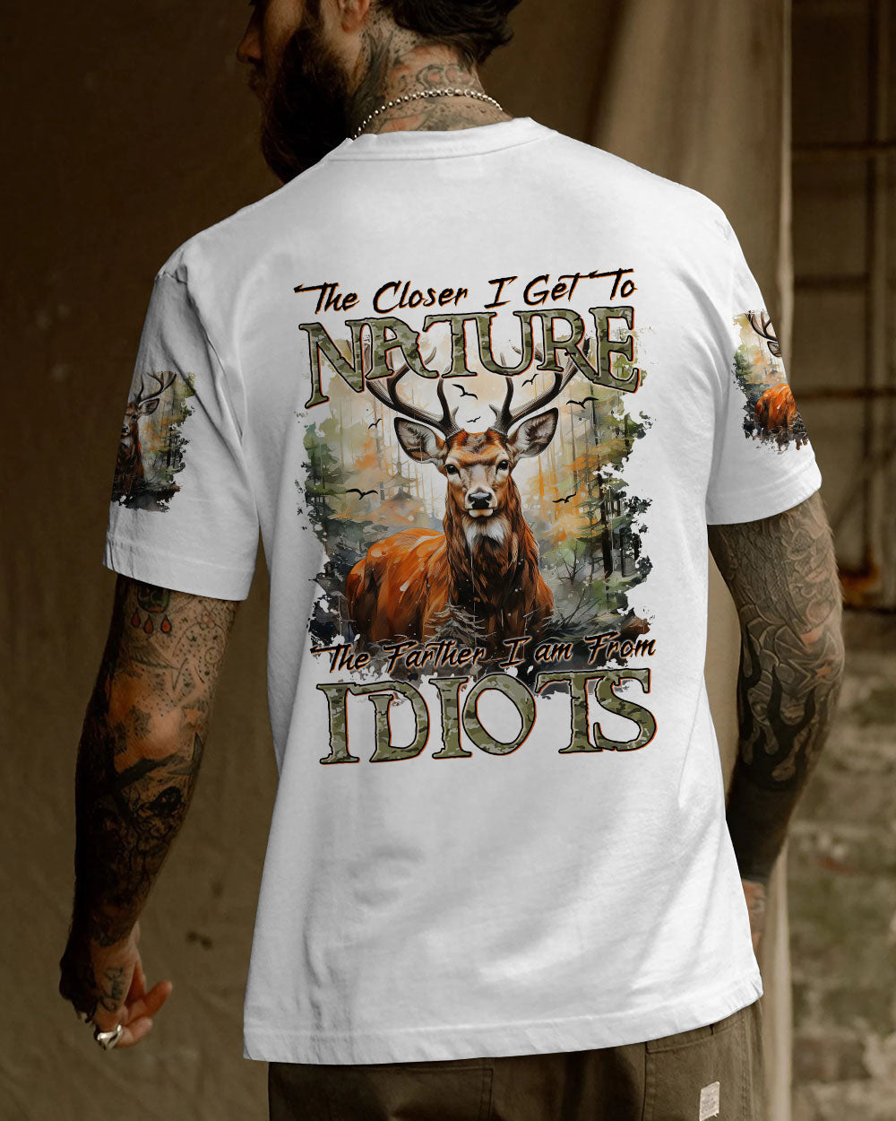 BLISSCORNERS THE CLOSER I GET TO NATURE DEER ALL OVER PRINT