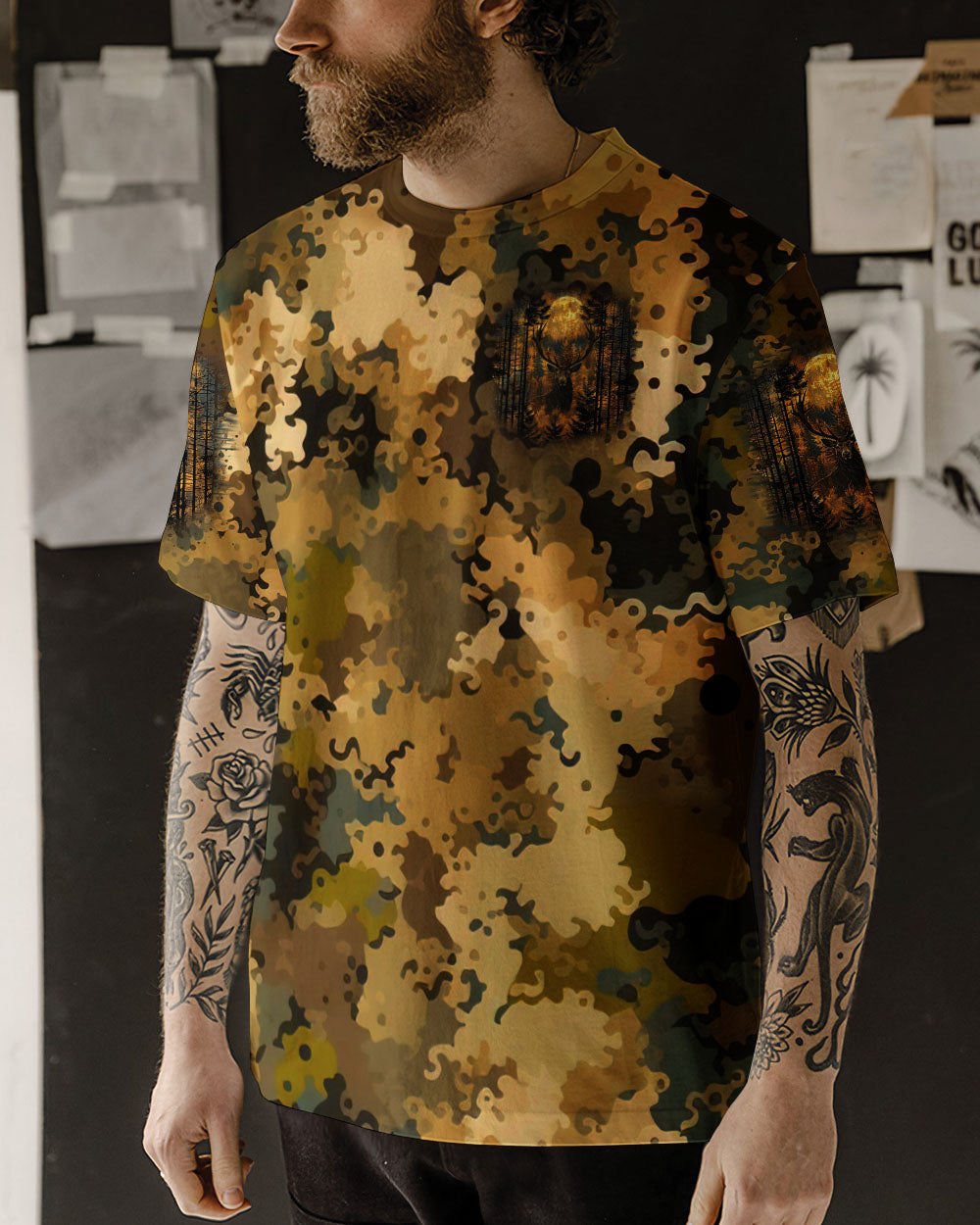 BLISSCORNERS BUCK AROUND AND FIND OUT DEER HUNTING ALL OVER PRINT