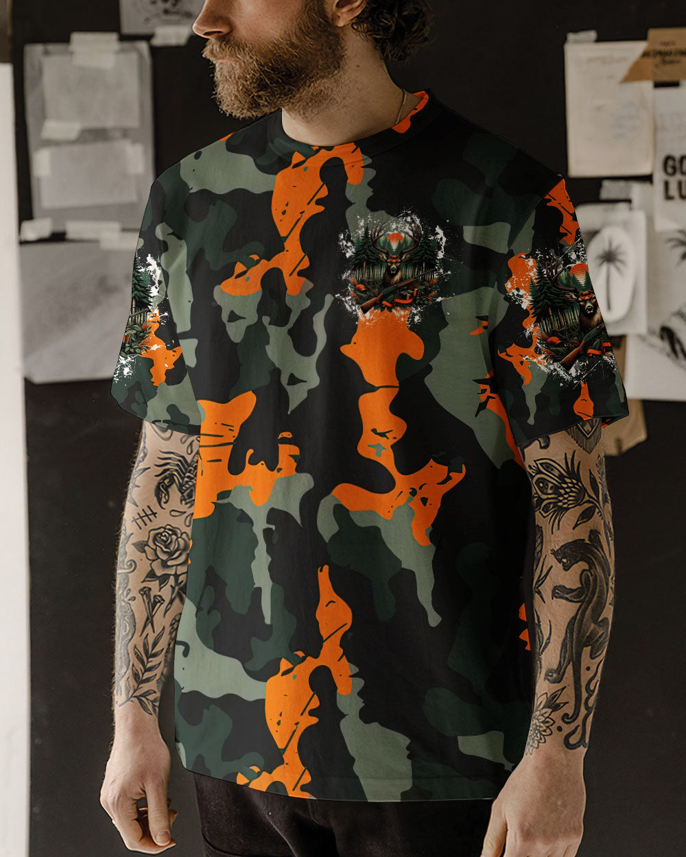 BLISSCORNERS BUCK AROUND AND FIND OUT DEER HUNTING ALL OVER PRINT