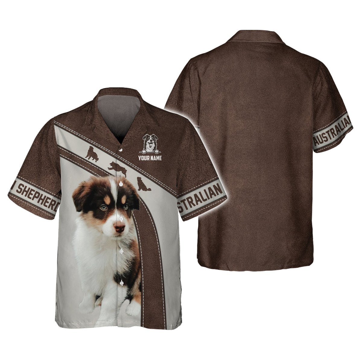 Blisscorners 3D Full Print Australian Shepherd Zipper Hoodie Personalized Name Gift For Dog Lovers