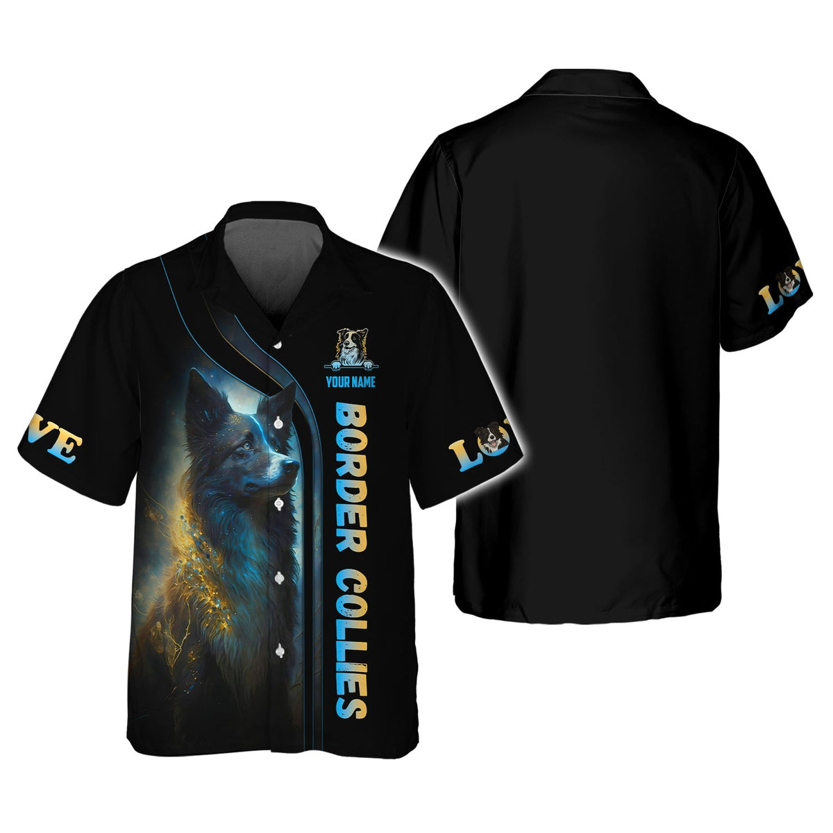 Blisscorners Border Collie Custom T-Shirts Mystical Border Collie 3D Shirt Gift For Dog Lover