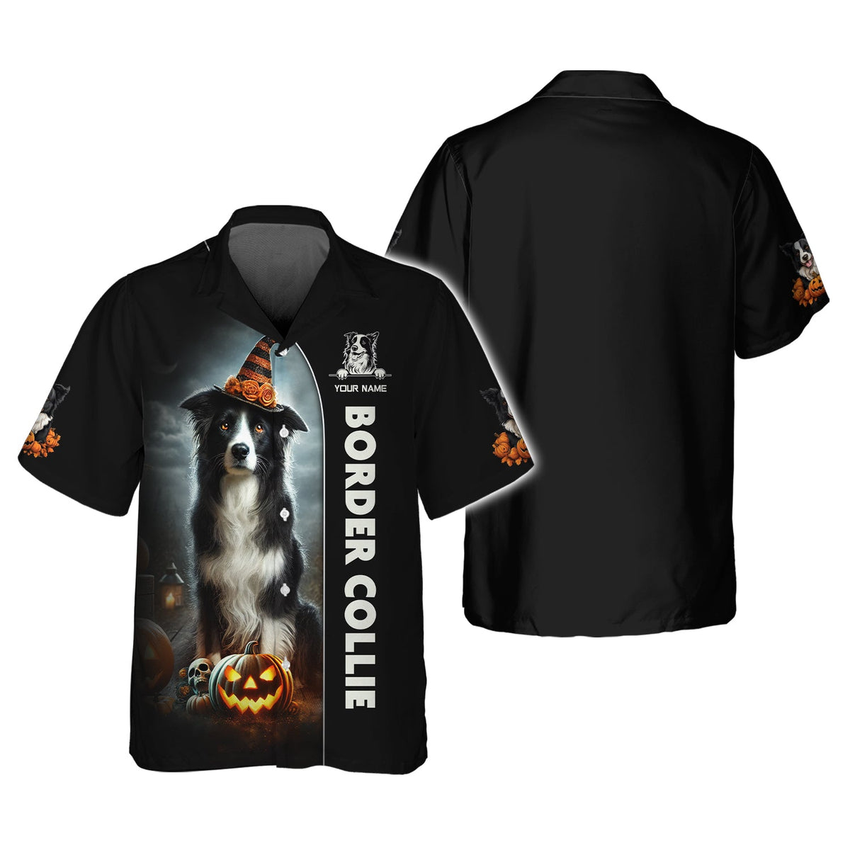 Blisscorners Border Collie Custom Name 3D Shirt Happy Halloween Gift For Dog Lovers