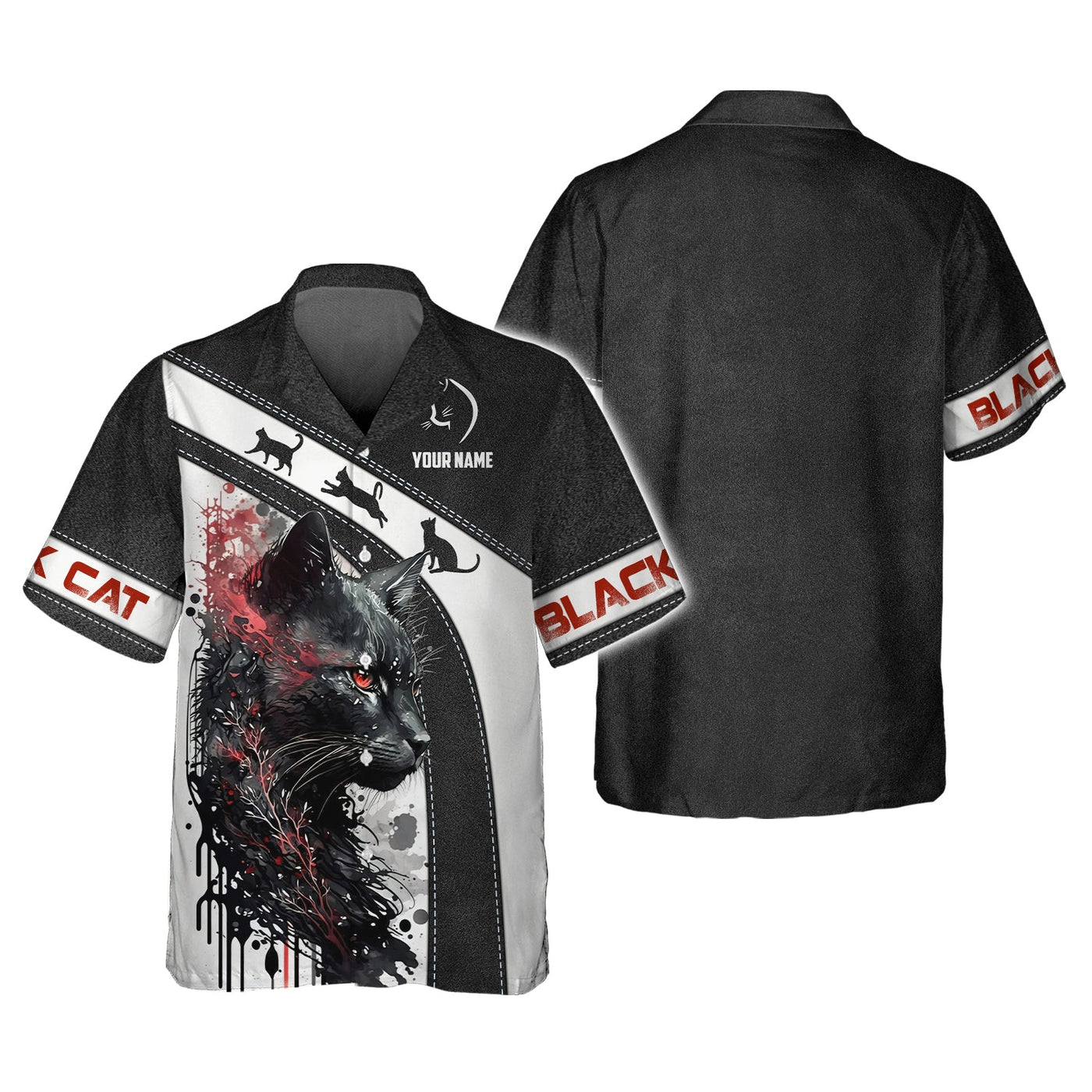 Blisscorners Mysterious Black Cat Custom T-Shirt Black Cat 3D Shirt Gift For Cat Lovers