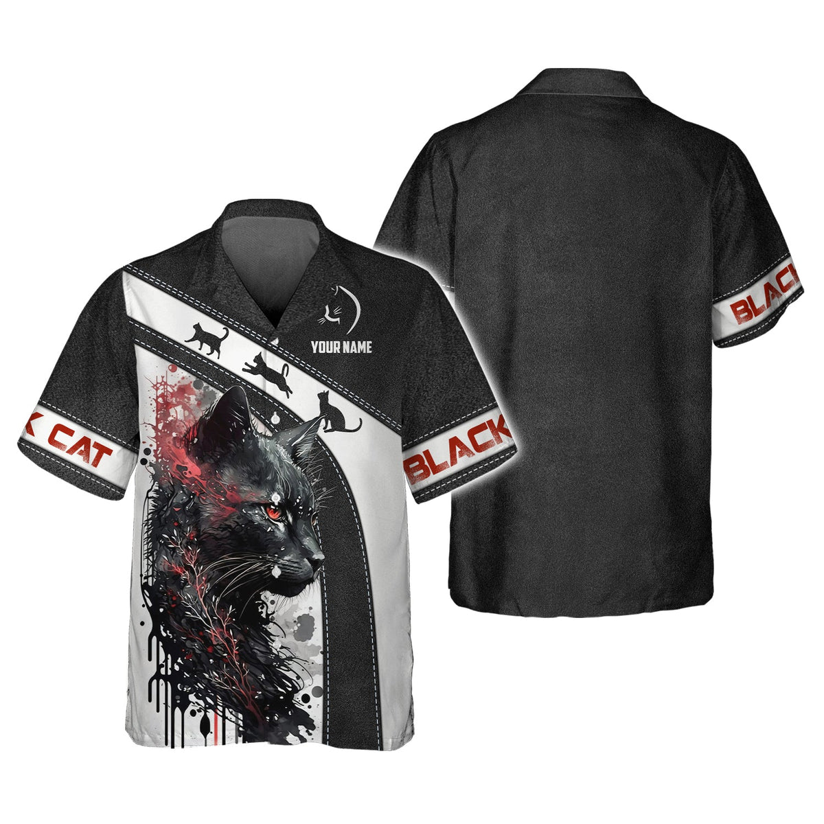 Blisscorners Mysterious Black Cat Custom T-Shirt Black Cat 3D Shirt Gift For Cat Lovers