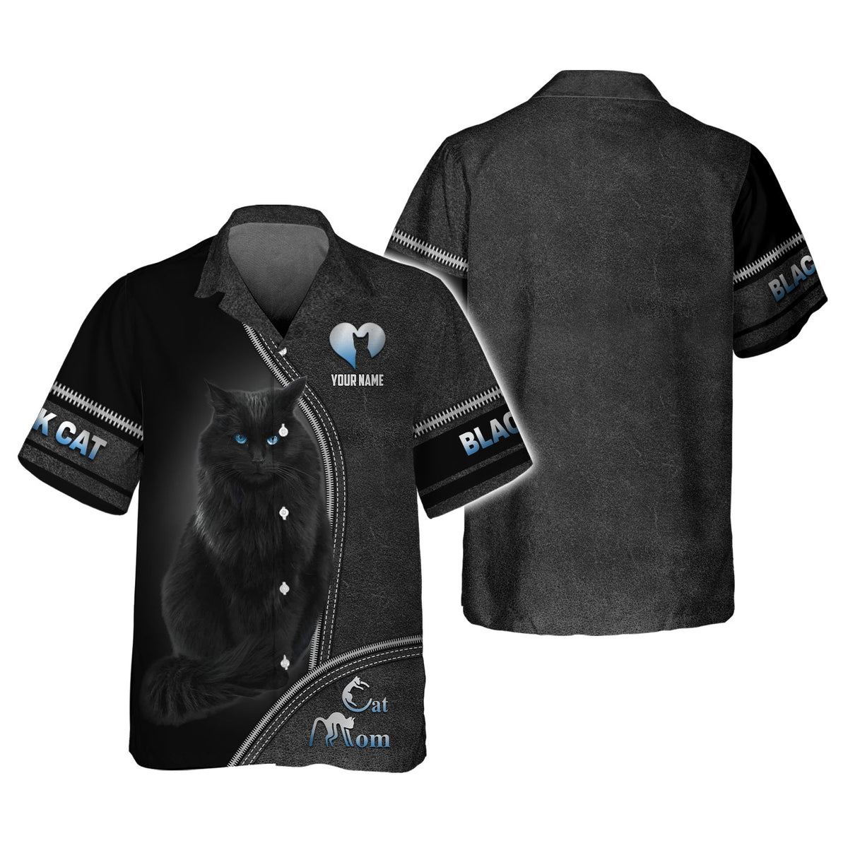 Blisscorners Black Cat Custom Name Cat Mom 3D Shirt Gift For Cat Lovers