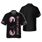 Blisscorners Black Cat With The Moon Custom Name Cat Mom 3D Shirt Gift For Cat Lovers