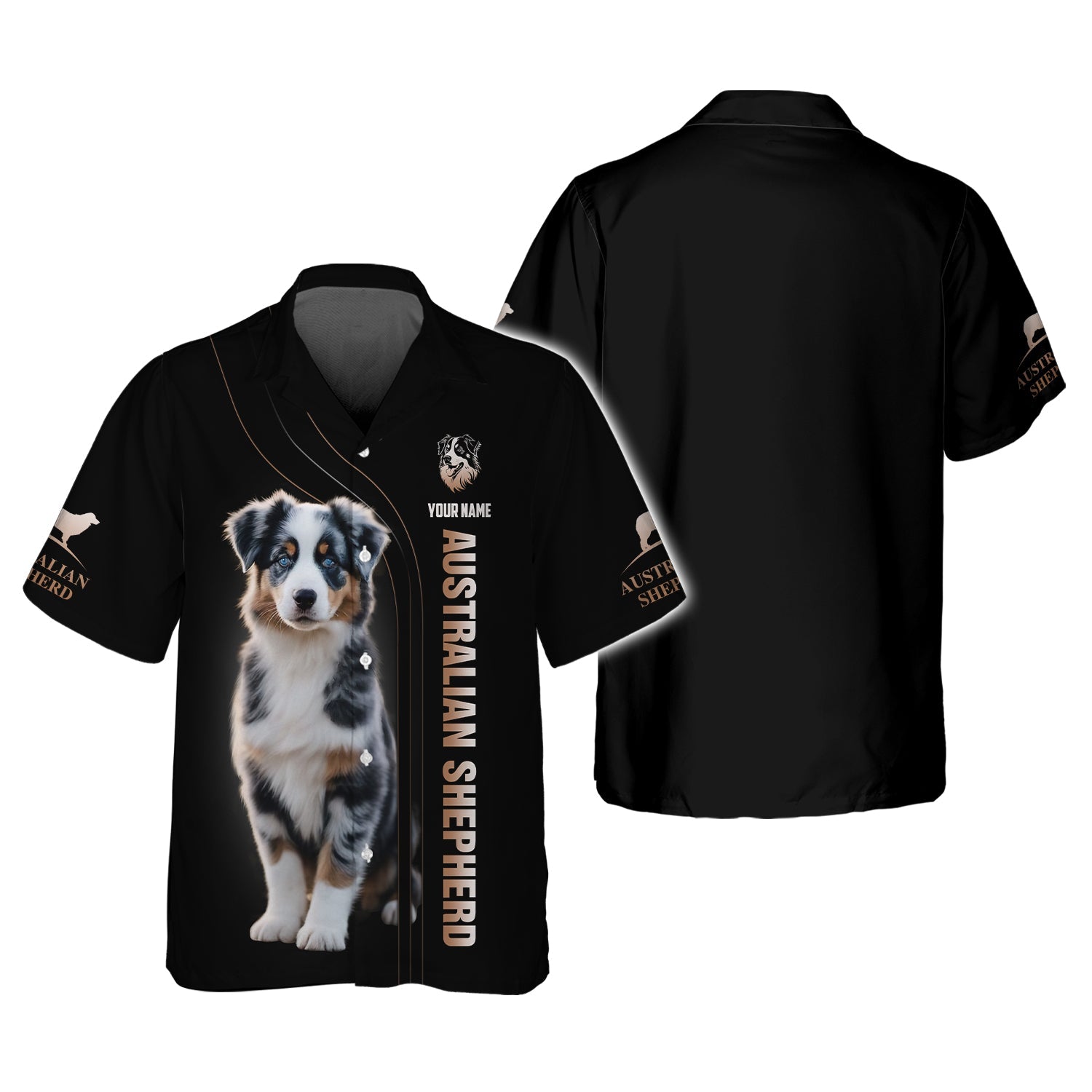 Blisscorners Australian Shepherd Puppy Custom Name 3D Shirt Gift For Dog Lovers