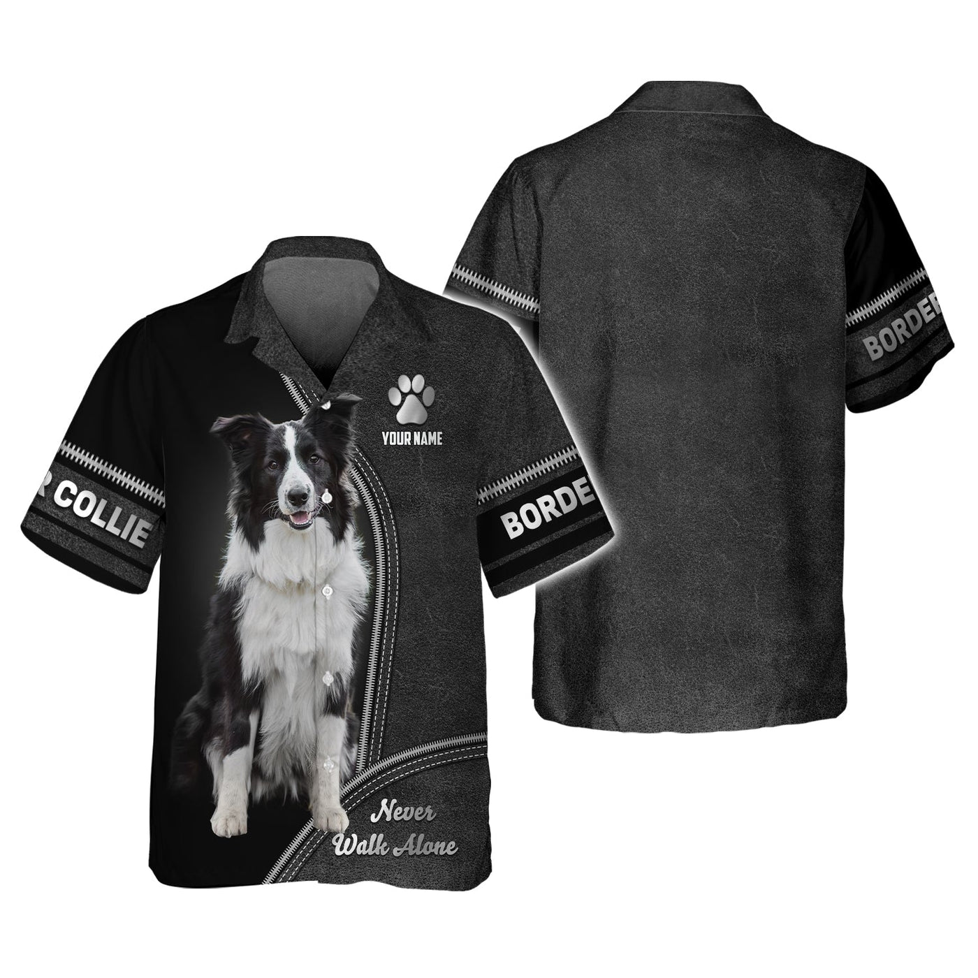 Blisscorners Border Collie Never Walk Alone Custom T-Shirts Border Collie 3D Shirt Gift For Dog Lover