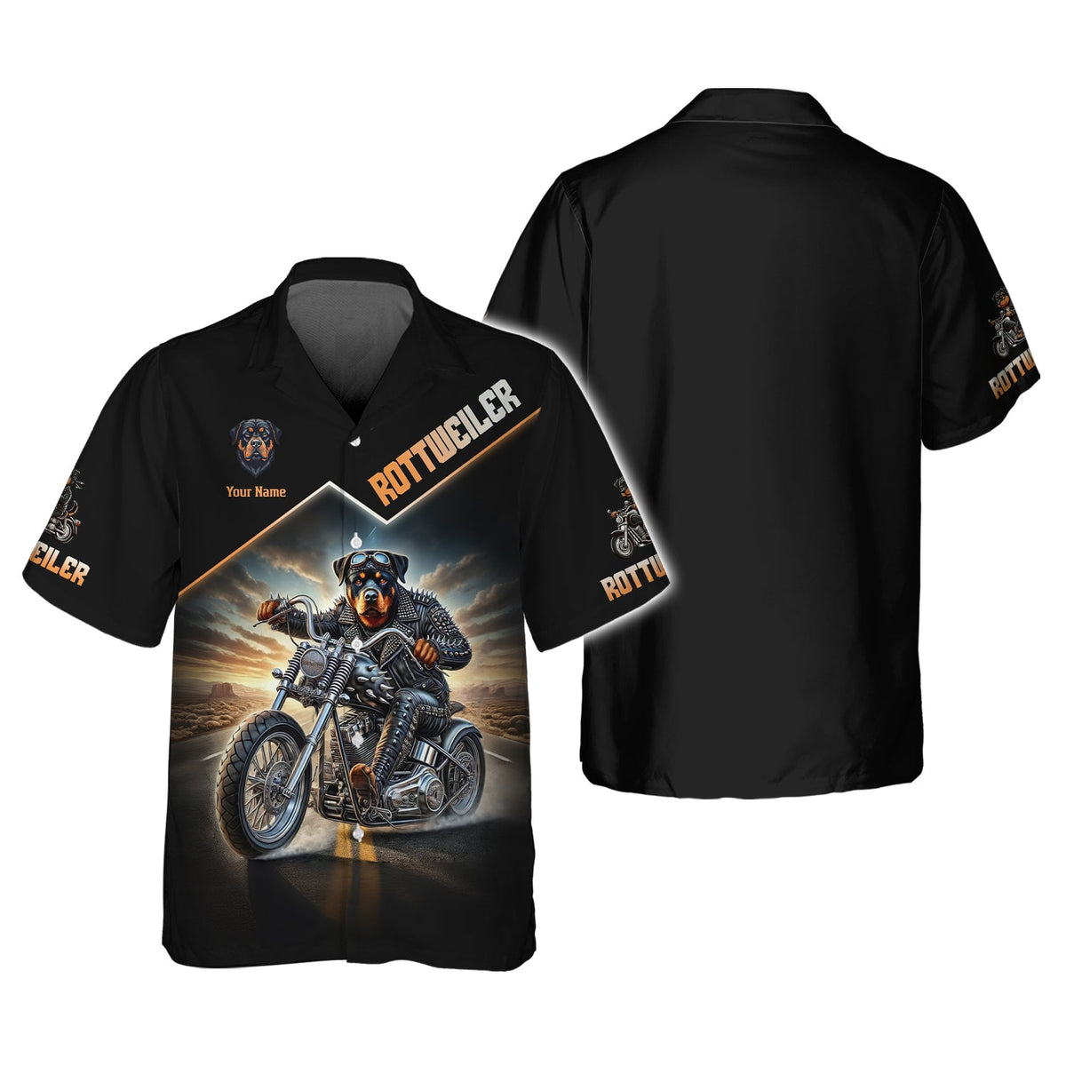 Blisscorners Rottweiler Drive Motorcycle Custom Name 3D T-Shirts Gift For Dog Lovers