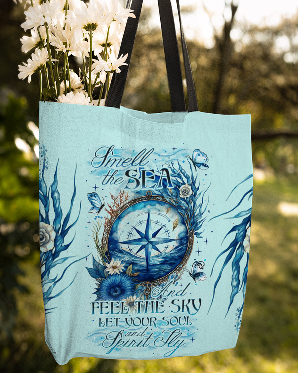BLISSCORNERS SMELL THE SEA AND FEEL THE SKY TOTE BAG