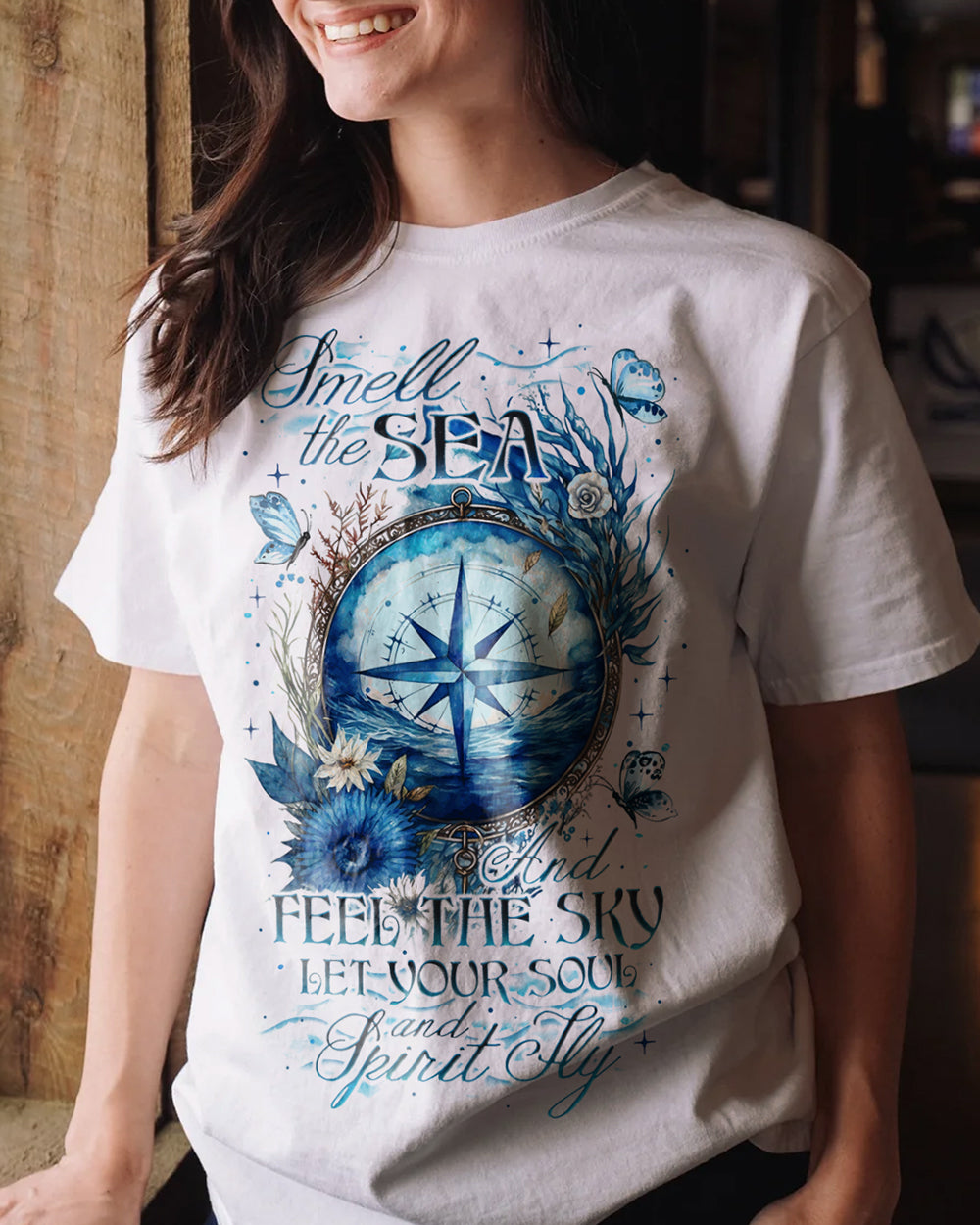 BLISSCORNERS SMELL THE SEA AND FEEL THE SKY COTTON SHIRT