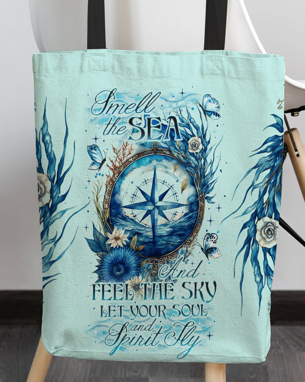 BLISSCORNERS SMELL THE SEA AND FEEL THE SKY TOTE BAG