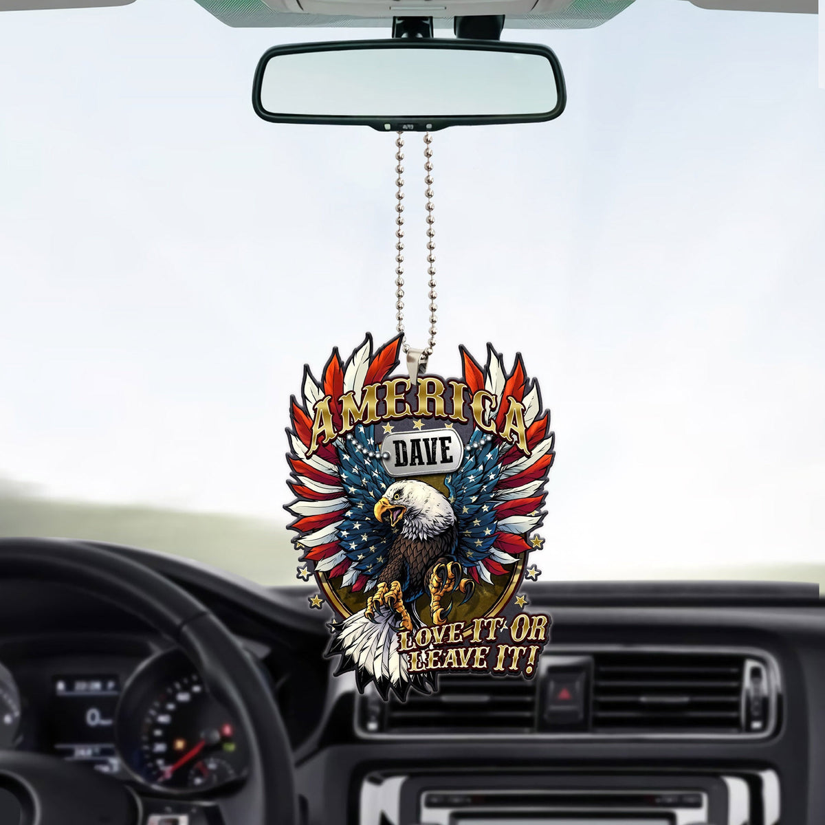 Blisscorners America Love It Or Leave It, Custom Name, Personalized Car Acrylic Ornament2D Flat LM2111
