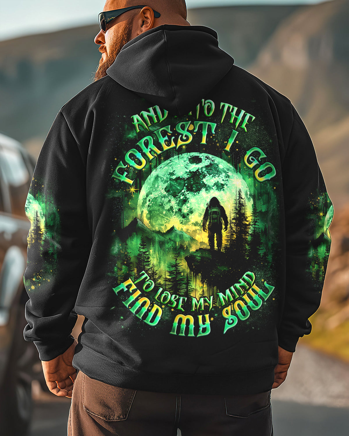 BLISSCORNERS AND INTO THE FOREST I GO BIGFOOT ALL OVER PRINT