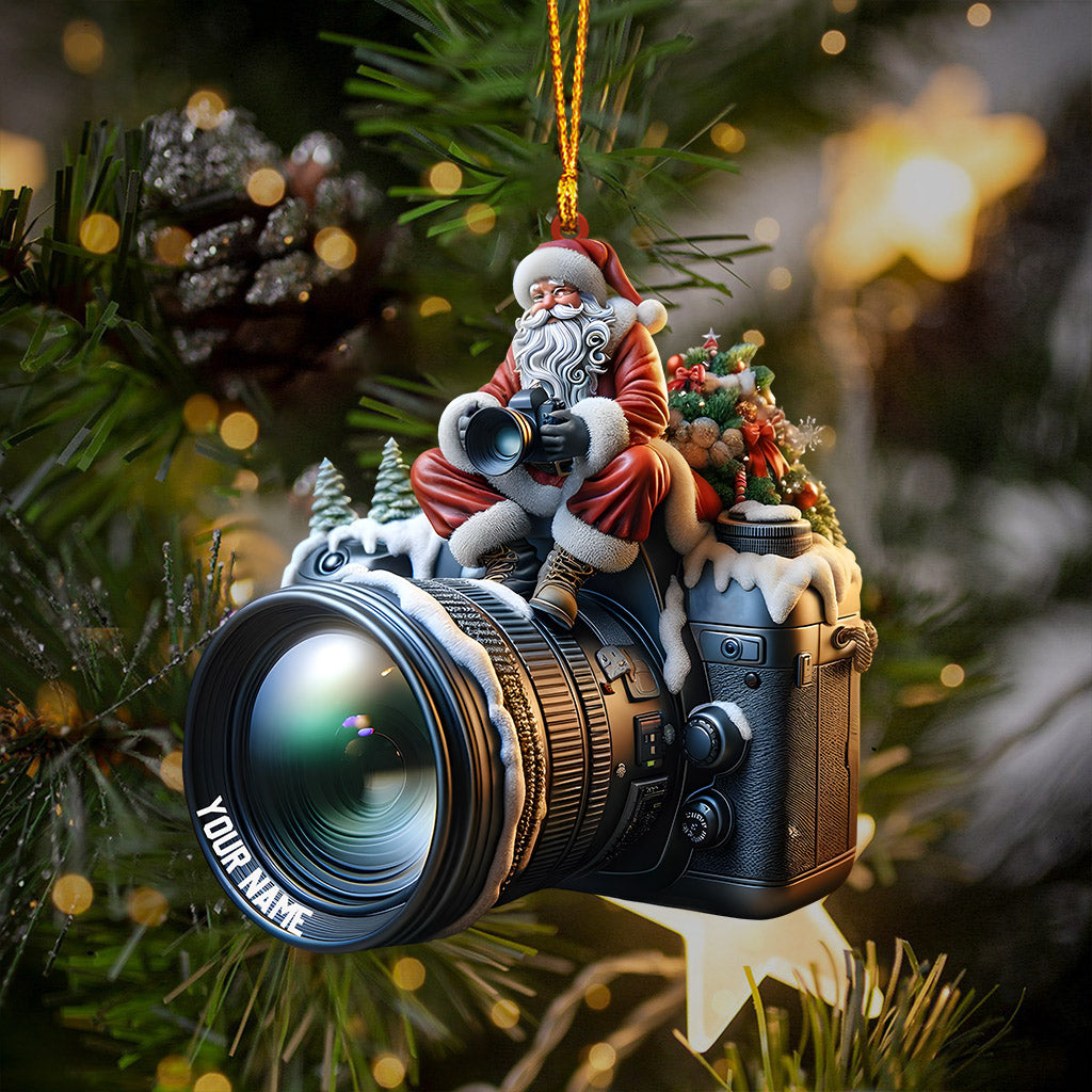 Blisscorners Santa Photographer Home Decor Christmas Ornament, Personalized Ornament82D Flat LM2211
