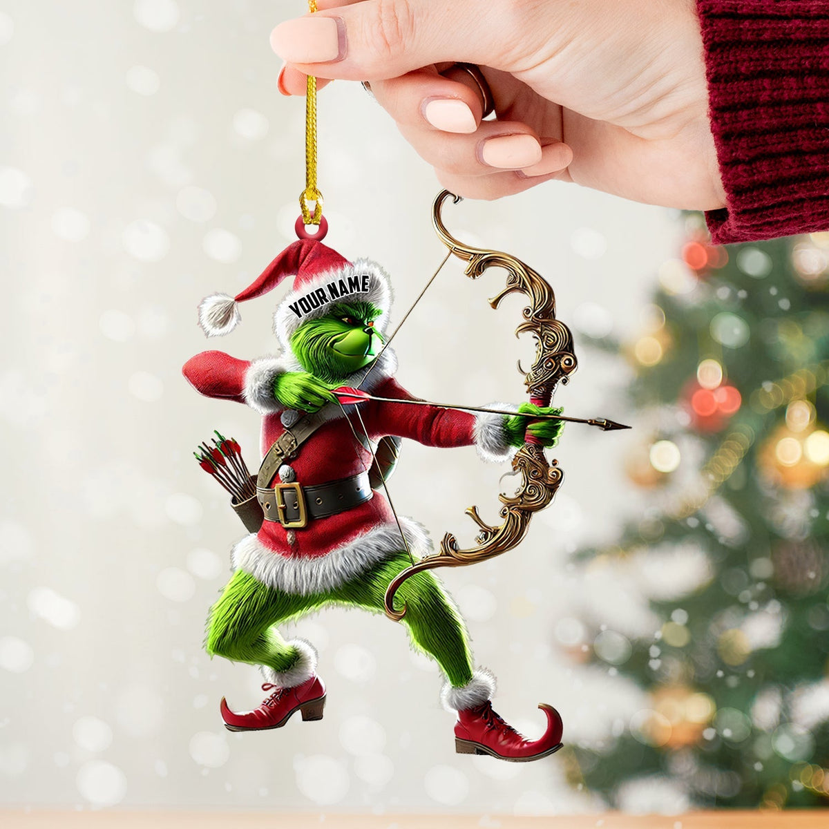 Blisscorners ELF Archery Christmas Ornament, Personalized Ornament2D Flat LM2211