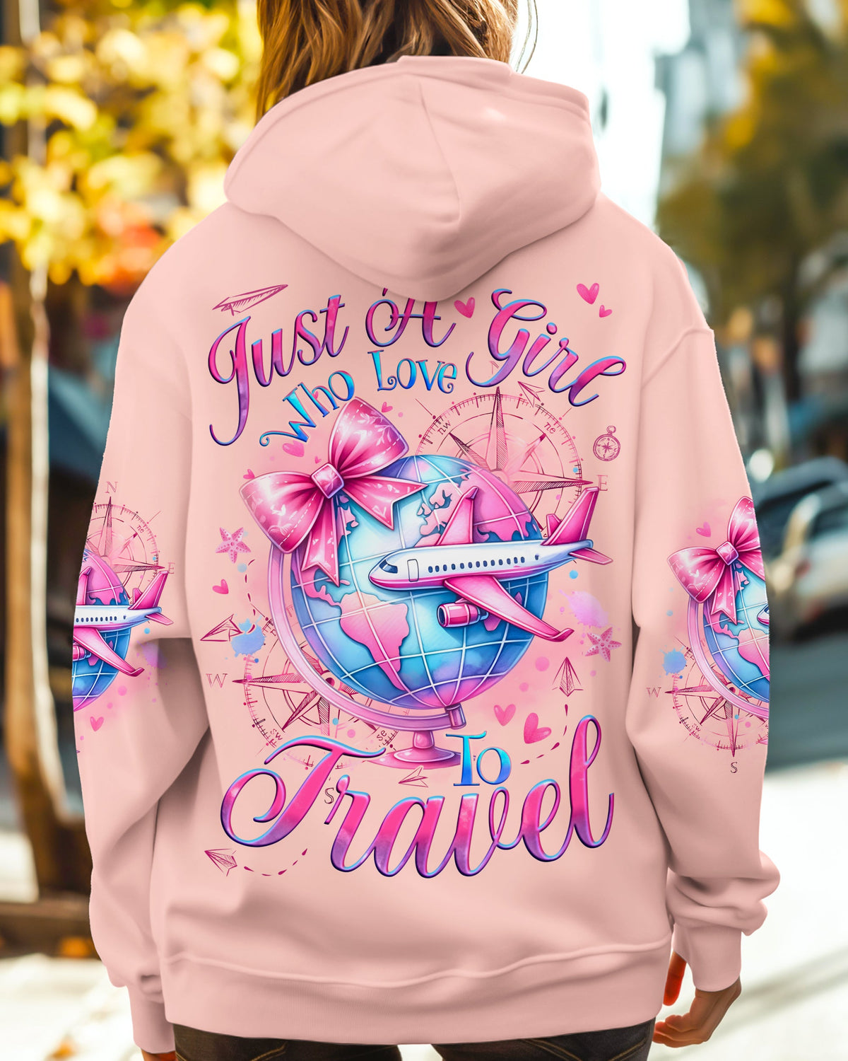 BLISSCORNERS JUST A GIRL WHO LOVES TRAVEL ALL OVER PRINT