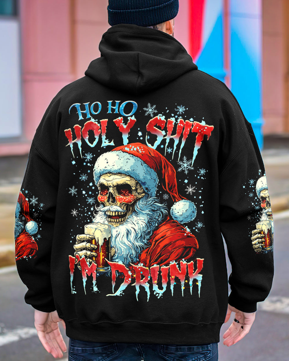 BLISSCORNERS HO HO HO I'M DRUNK SKULL CHRISTMAS ALL OVER PRINT