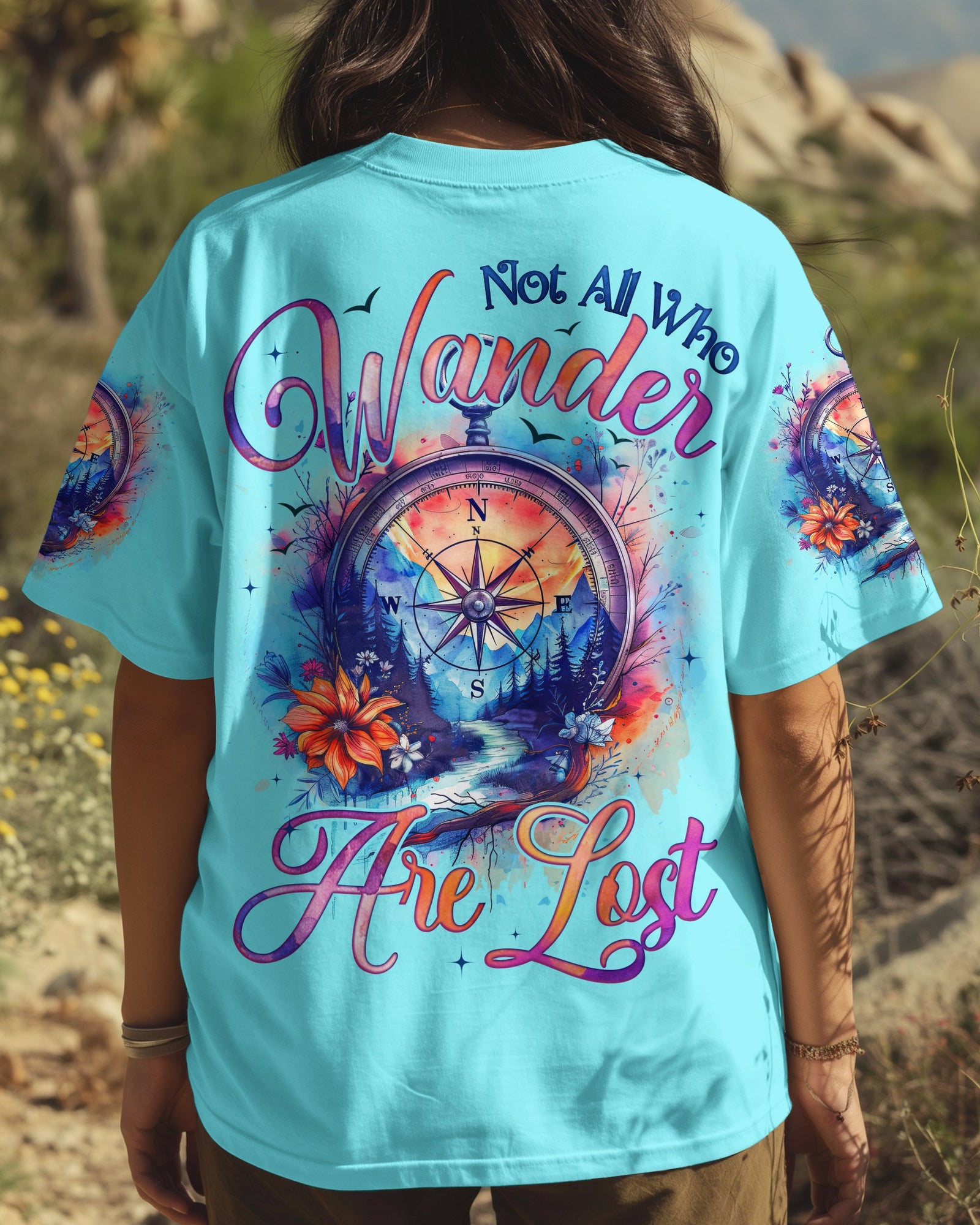 BLISSCORNERS NOT ALL WHO WANDER ARE NOT COMPASS ALL OVER PRINT
