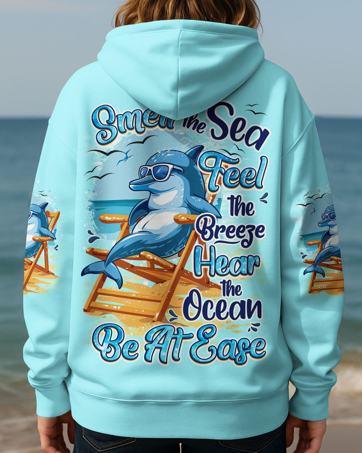 BLISSCORNERS SMELL THE SEA FEEL THE BREEZE DOLPHIN ALL OVER PRINT