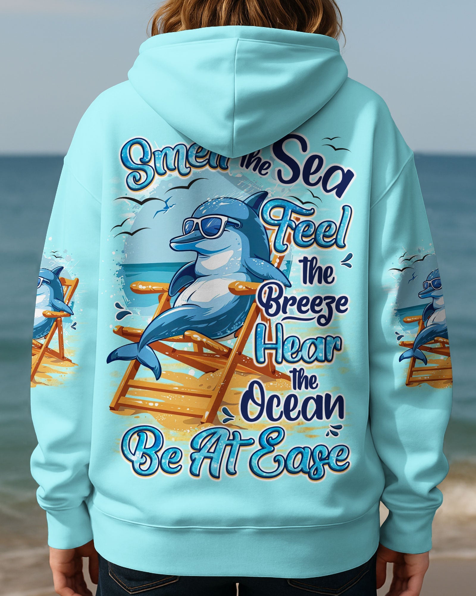 BLISSCORNERS SMELL THE SEA FEEL THE BREEZE DOLPHIN ALL OVER PRINT