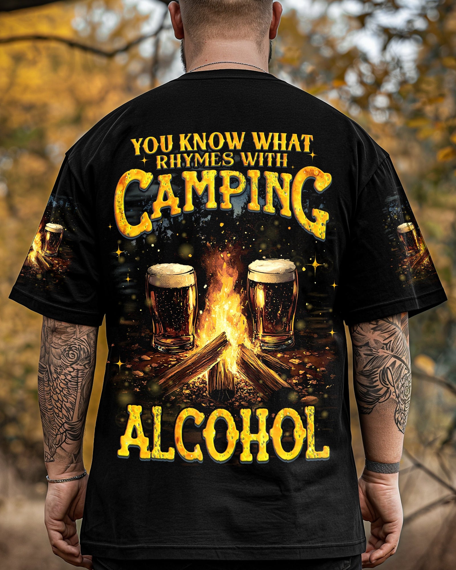 BLISSCORNERS WHAT RHYMES WITH CAMPING ALL OVER PRINT