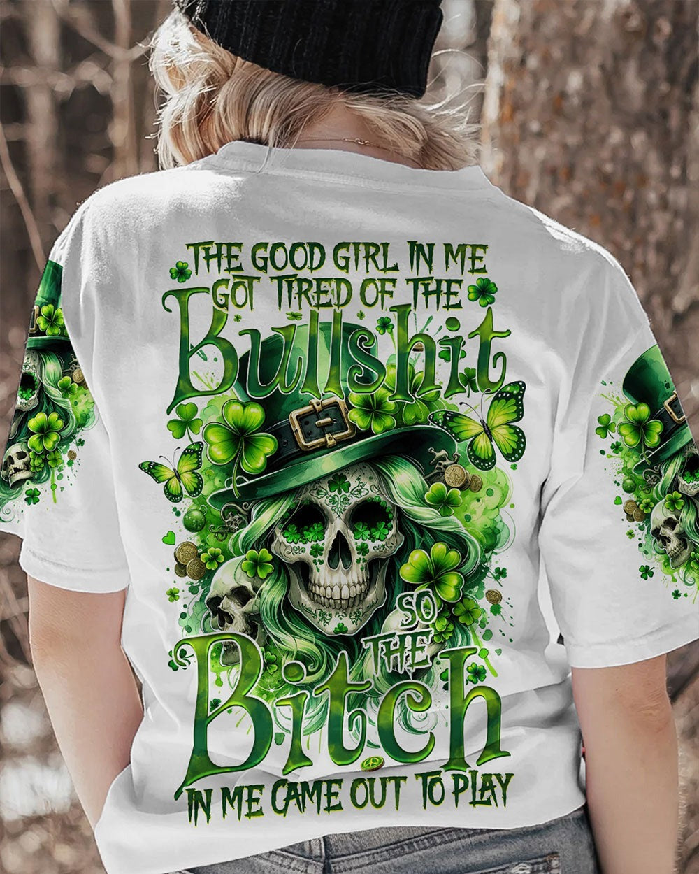 BLISSCORNERS THE GOOD GIRL IN ME PATRICK'S DAY ALL OVER PRINT