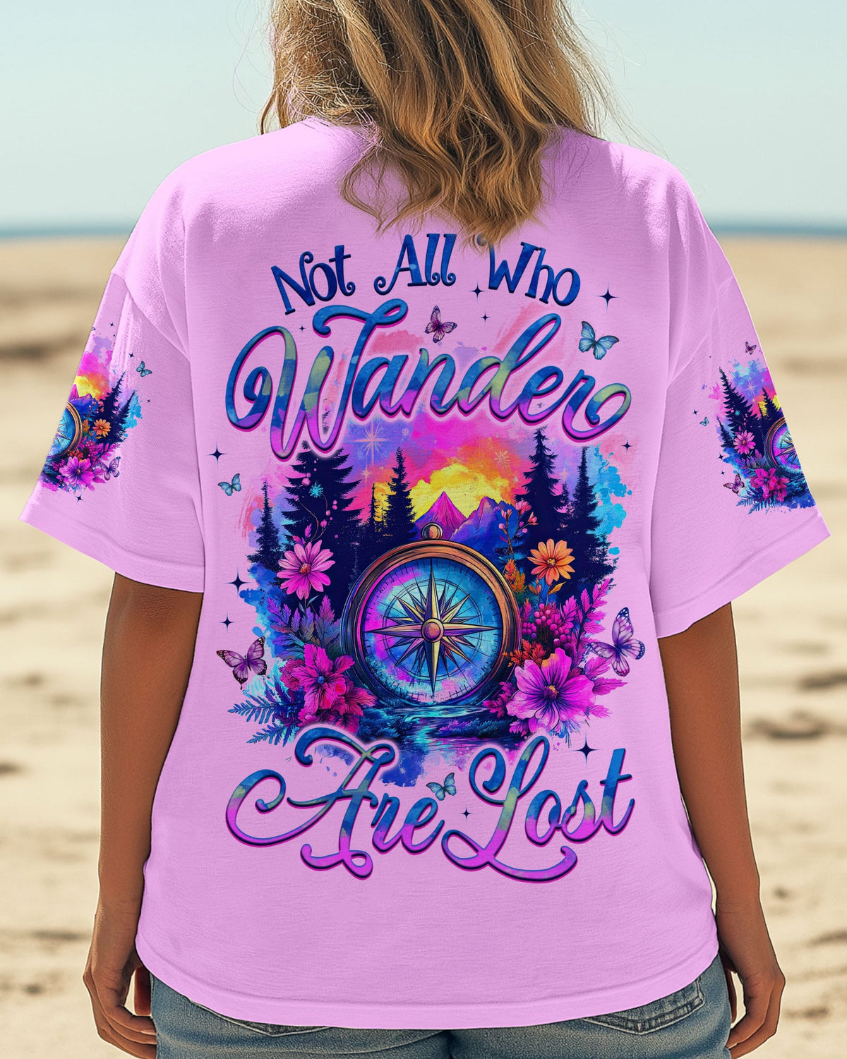 BLISSCORNERS NOT ALL WHO WANDER ARE LOST COMPASS ALL OVER PRINT