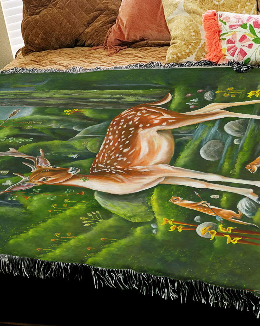 BLISSCORNERS MAGIC FOREST WOVEN AND FLEECE BLANKET