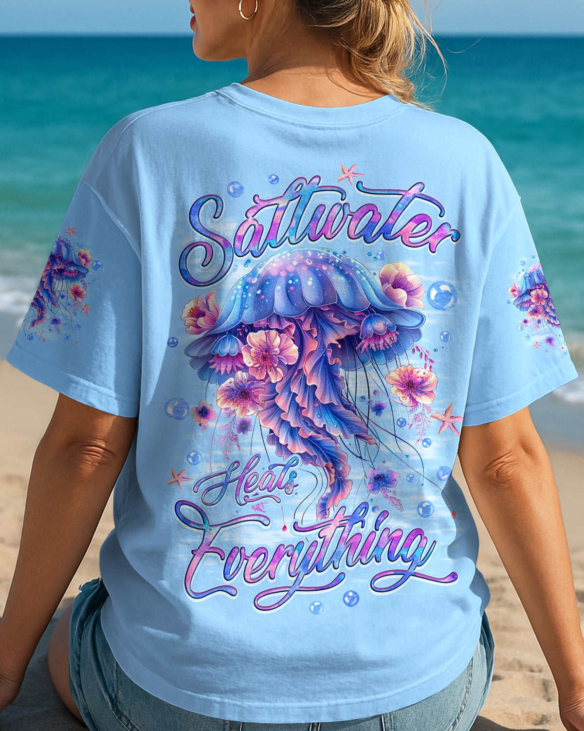 BLISSCORNERS SALTWATER HEALS EVERYTHING JELLYFISH ALL OVER PRINT