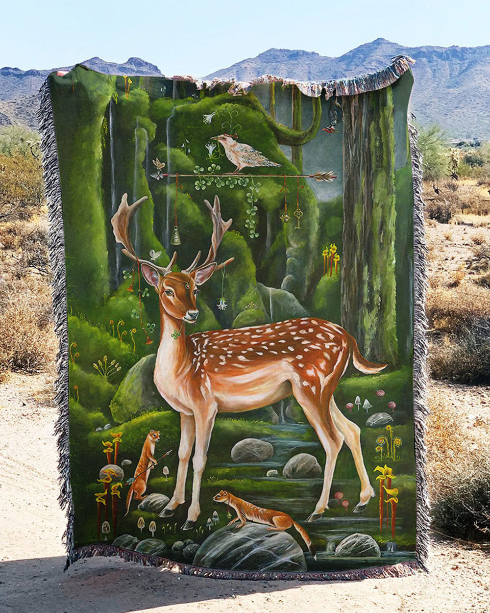 BLISSCORNERS MAGIC FOREST WOVEN AND FLEECE BLANKET