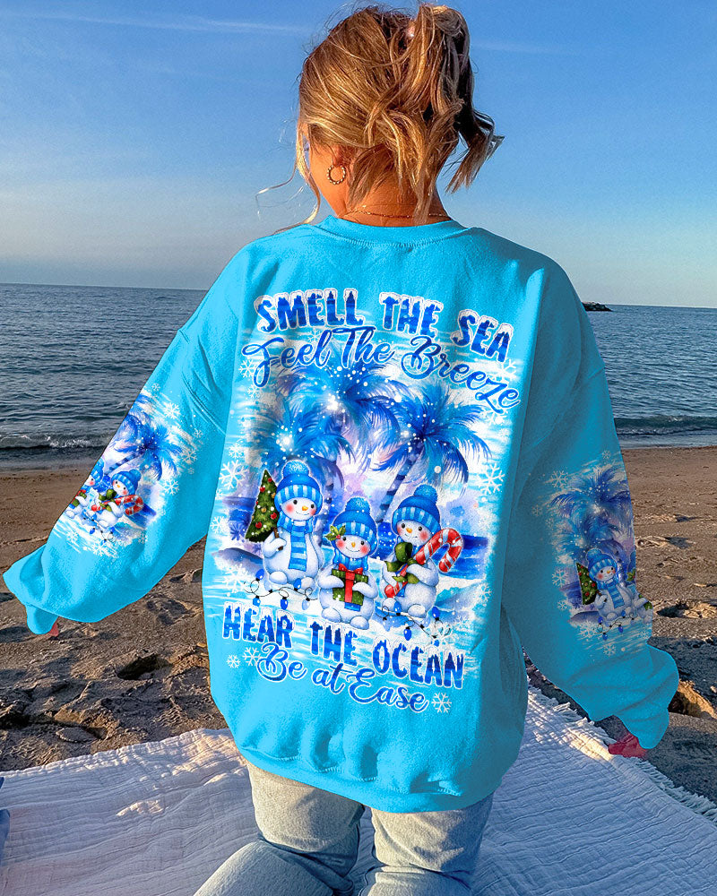 BLISSCORNERS SMELL THE SEA FEEL THE BREEZE SNOWMAN CHRISTMAS ALL OVER PRINT